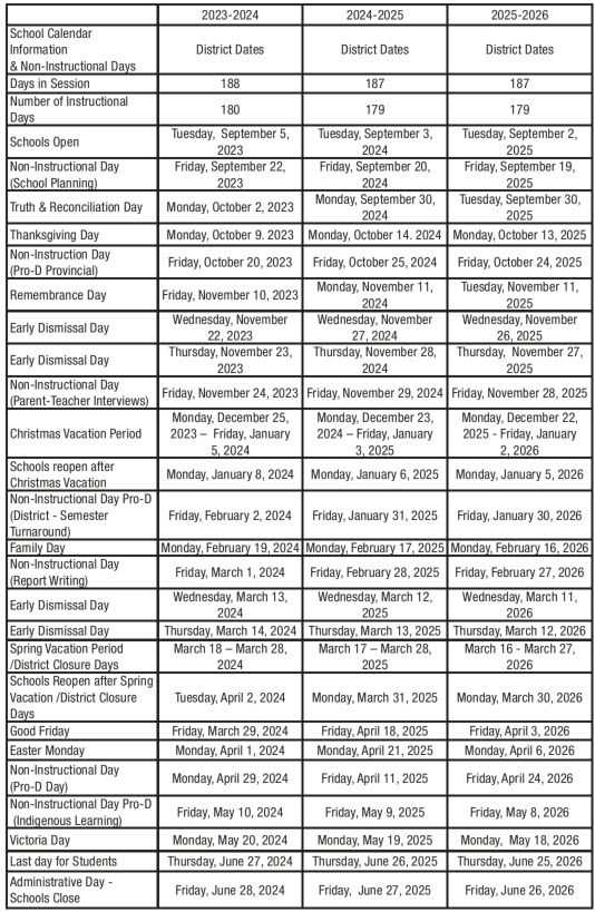 Proposed 3 Year Calendar Peace River North School District 60 Proposed 3 Year Calendar Peace River North School District 60