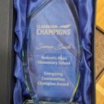 Suzan Bach's award from Classroom Champions