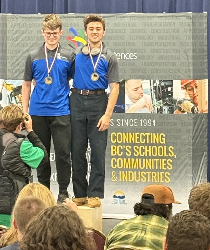 NPSS students pose with gold medals from Skills Canada BC Provincial Competition